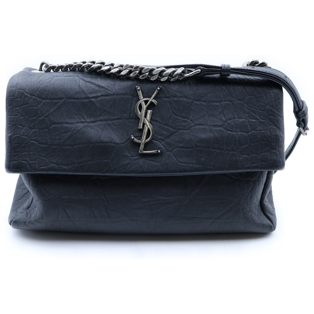 SAINT LAURENT PARIS(サンローランパリ) ウエストハリウッド ショルダーバッグ クロスボディ クロコ型押しレザーブラック 620663 レディース