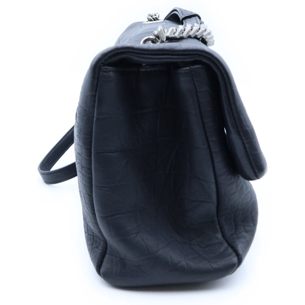 SAINT LAURENT PARIS(サンローランパリ) ウエストハリウッド ショルダーバッグ クロスボディ クロコ型押しレザーブラック 620663 レディース