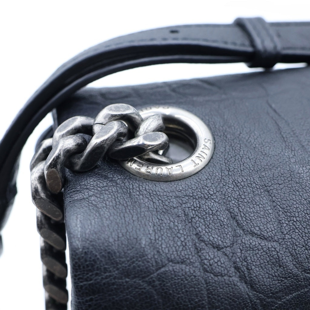 SAINT LAURENT PARIS(サンローランパリ) ウエストハリウッド ショルダーバッグ クロスボディ クロコ型押しレザーブラック 620663 レディース