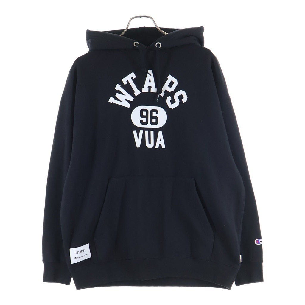 CHAMPION(チャンピオン) ×WTAPS ACADEMY HOODED CTPL フロントロゴ スウェット プルオーバーパーカー ブラック C8-B114