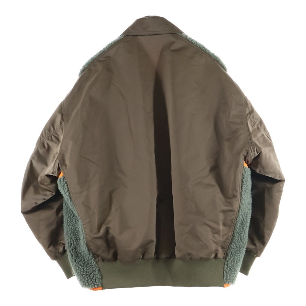 kolor BEACON(カラービーコン) 24AW ナイロン ツイルボア ドッキングブルゾン ジャケット カーキ/ブラウン 24WBM-G02134