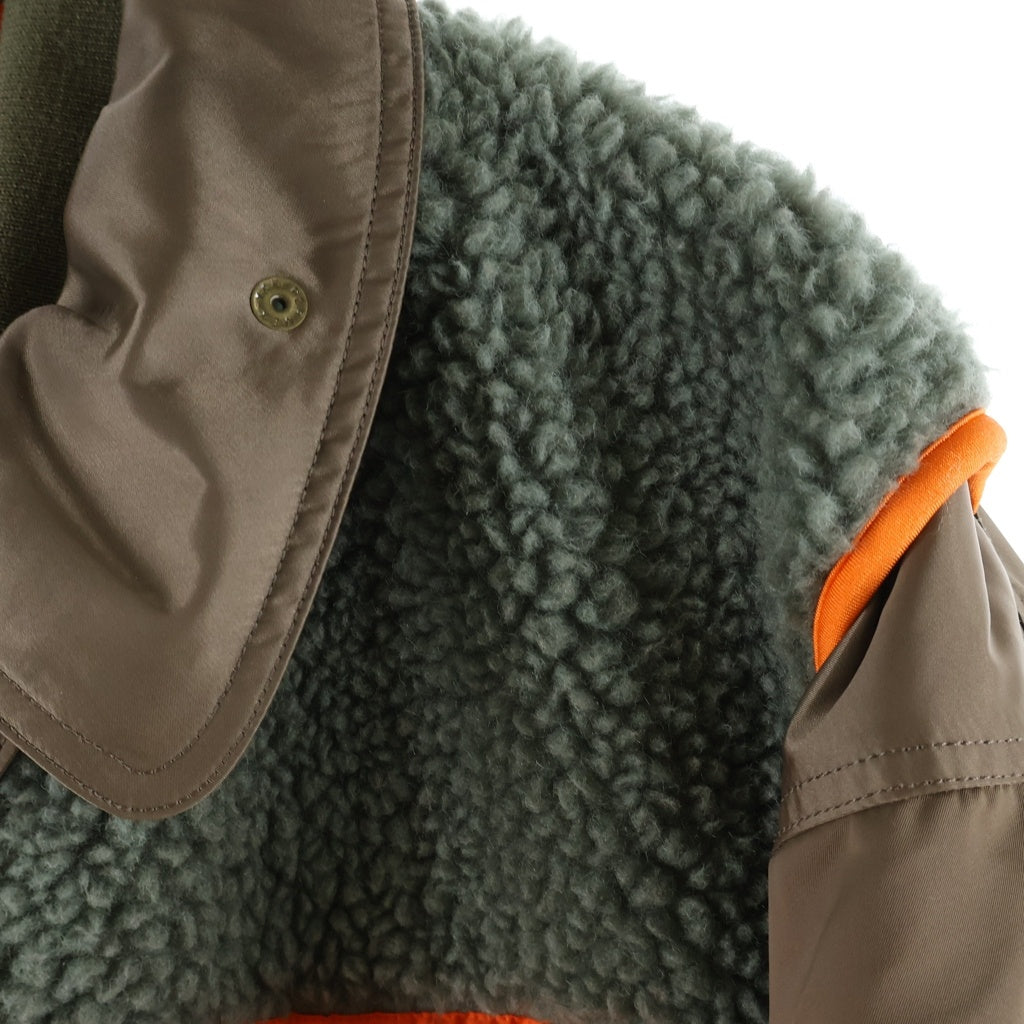 kolor BEACON(カラービーコン) 24AW ナイロン ツイルボア ドッキングブルゾン ジャケット カーキ/ブラウン 24WBM-G02134