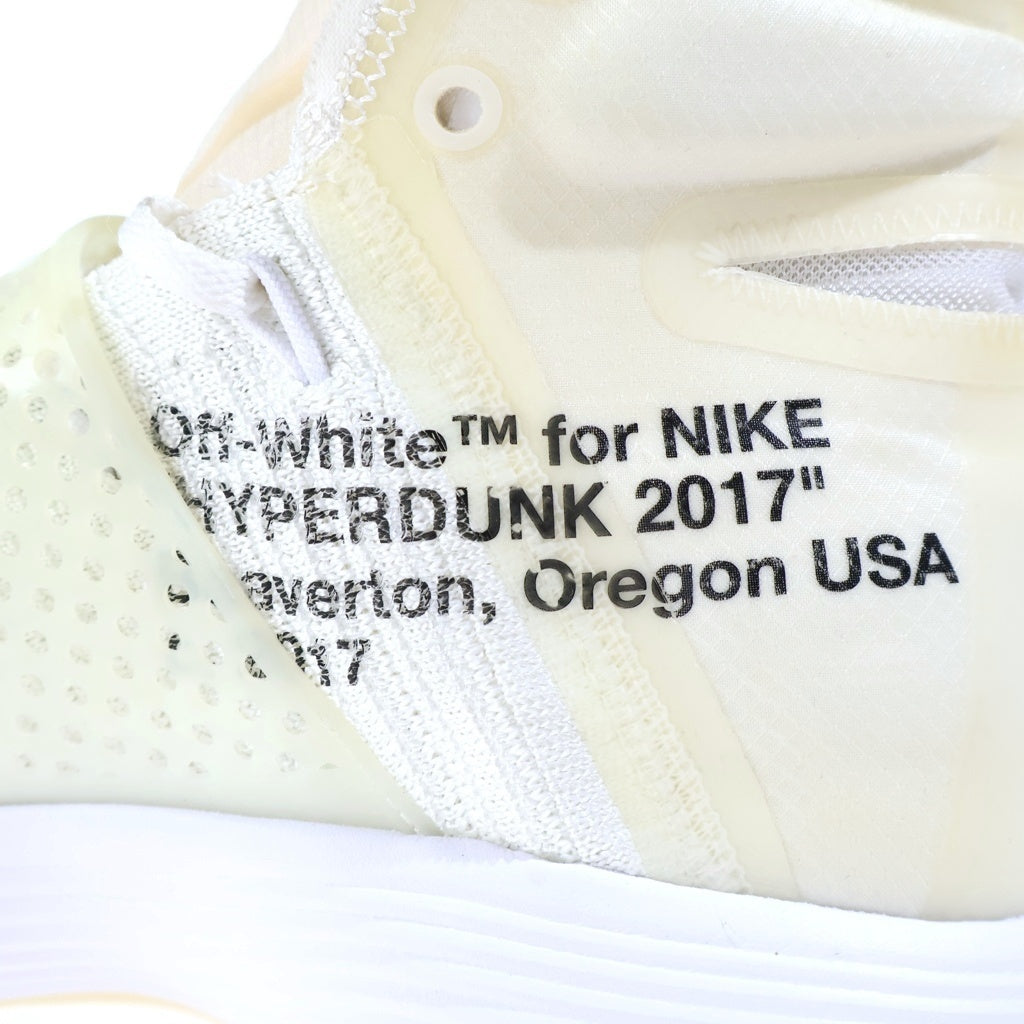 NIKE(ナイキ) ×OFF-WHITE REACT HYPERDUNK 2017 FLYKNIT ハイカットスニーカー ホワイト US10.5/28.5cm AJ4578-100