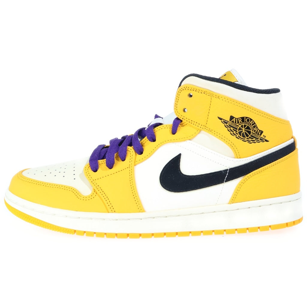 NIKE(ナイキ) AIR JORDAN 1 Mid SE LAKERS エアジョーダン1 ハイカットスニーカー イエロー US10.5/28.5cm 852542-700