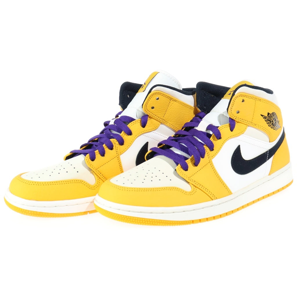 NIKE(ナイキ) AIR JORDAN 1 Mid SE LAKERS エアジョーダン1 ハイカットスニーカー イエロー US10.5/28.5cm 852542-700