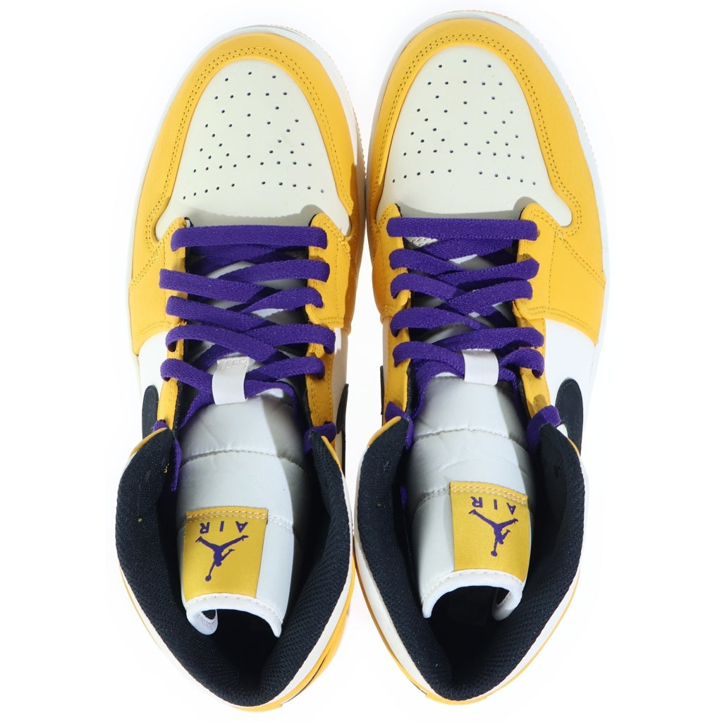 NIKE(ナイキ) AIR JORDAN 1 Mid SE LAKERS エアジョーダン1 ハイカットスニーカー イエロー US10.5/28.5cm 852542-700