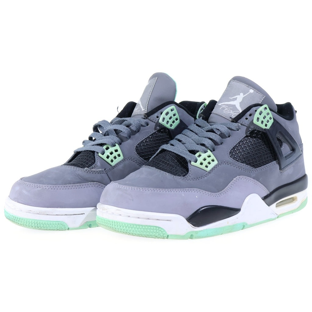 NIKE(ナイキ) AIR JORDAN 4 RETRO GREEN GLOW エアジョーダン4 レトロ メッシュ ハイカットスニーカー グレー US10.5/28.5cm 308497-033