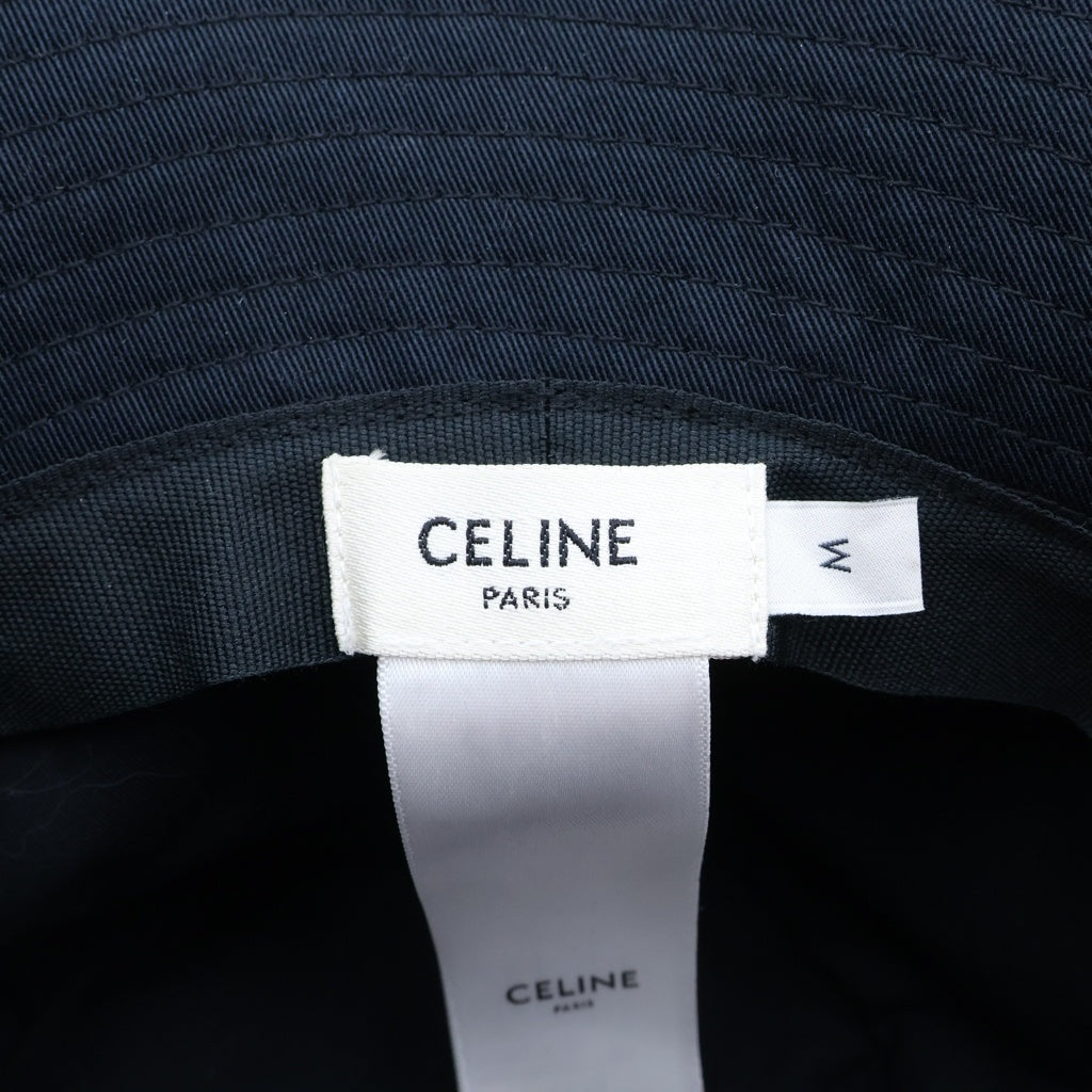 CELINE(セリーヌ) フロントロゴ刺繍 バケットハット 帽子 ブラック 2AUO4968P