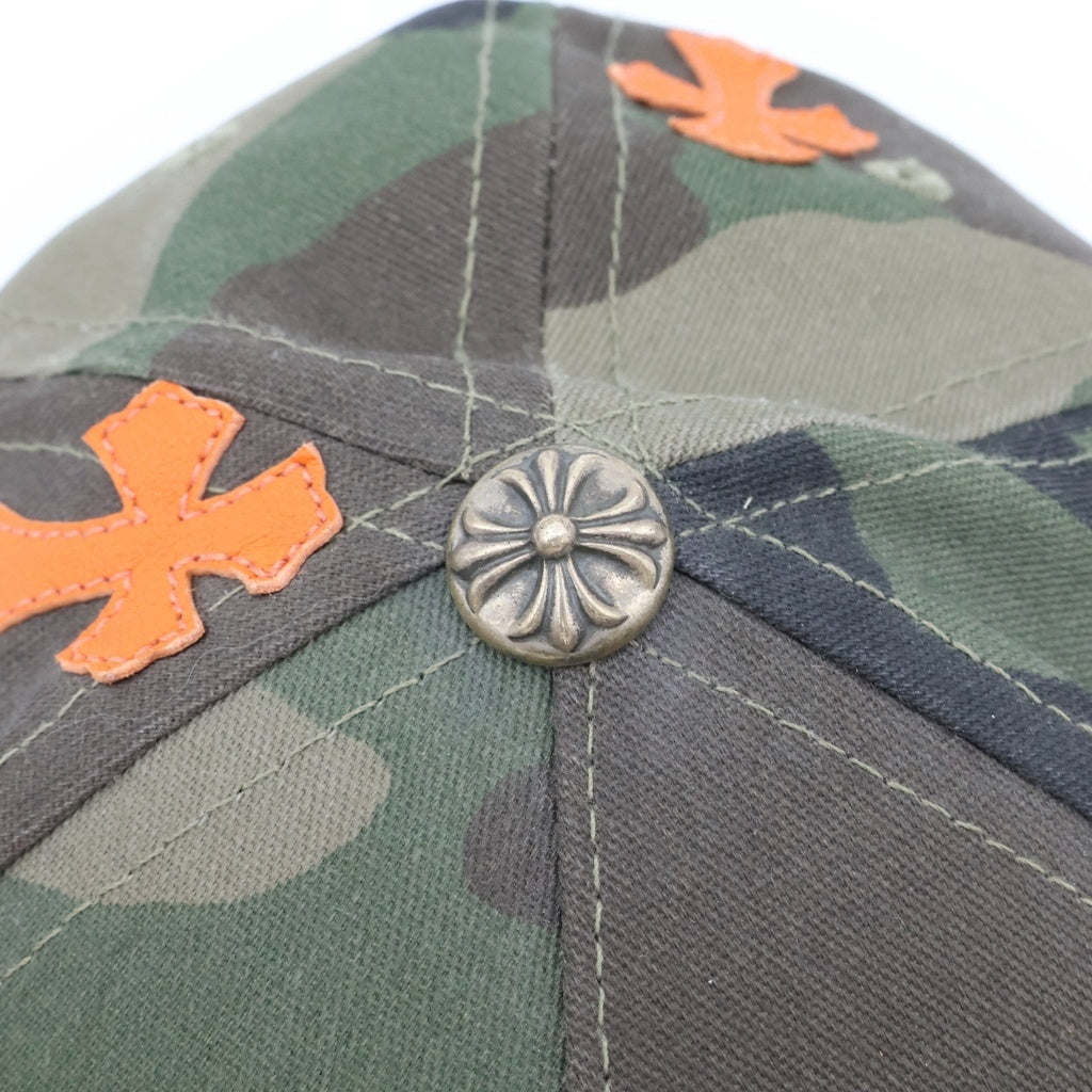 CHROME HEARTS(クロムハーツ) CH HAT クロスパッチ CH刺繍 ベースボールキャップ 帽子 カモ/オレンジ