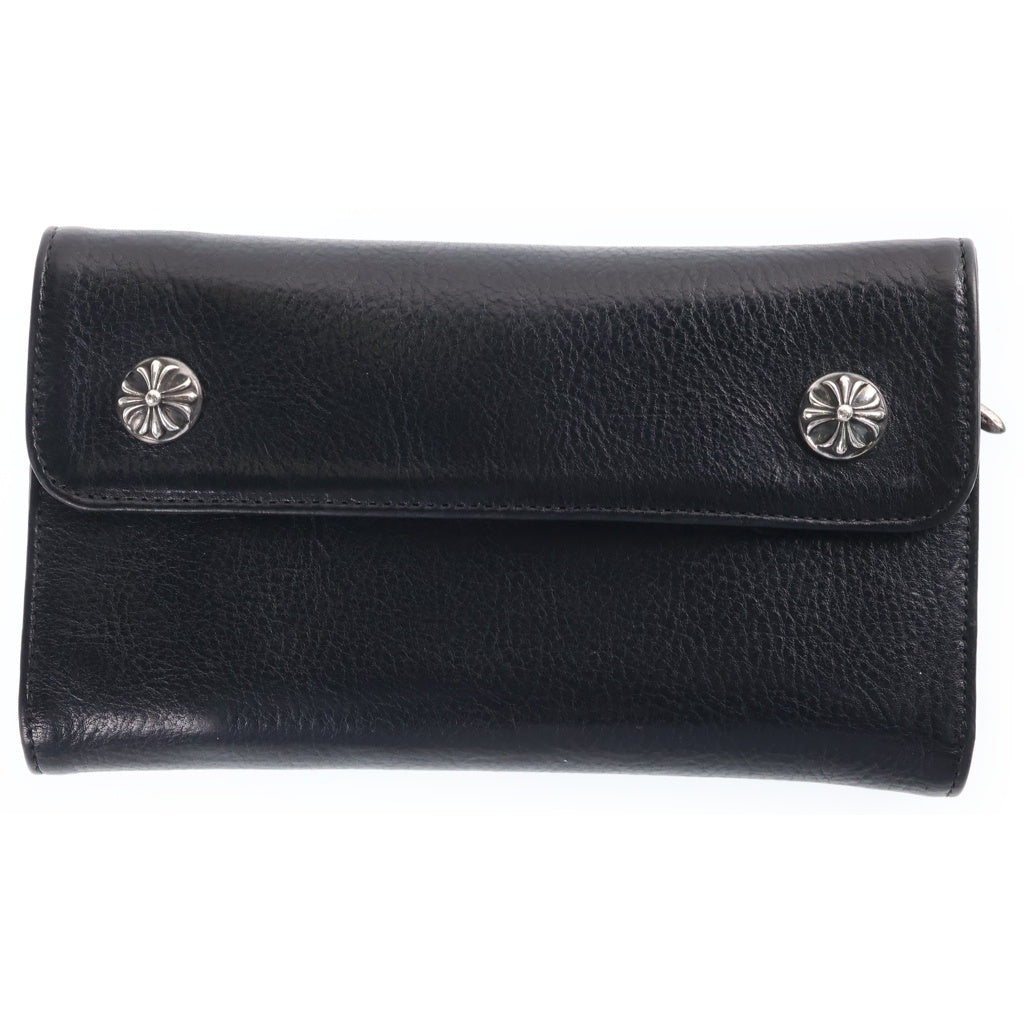CHROME HEARTS(クロムハーツ) WAVE ウェーブ レザーウォレット 財布 ブラック BCA375