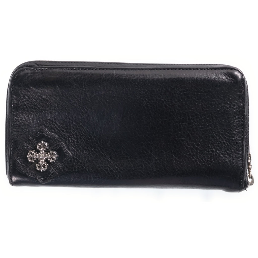 クロムハーツ 財布 CHROME HEARTS(クロムハーツ) FILIGREE PLUS LEATHER PATCH ROUND ZIP