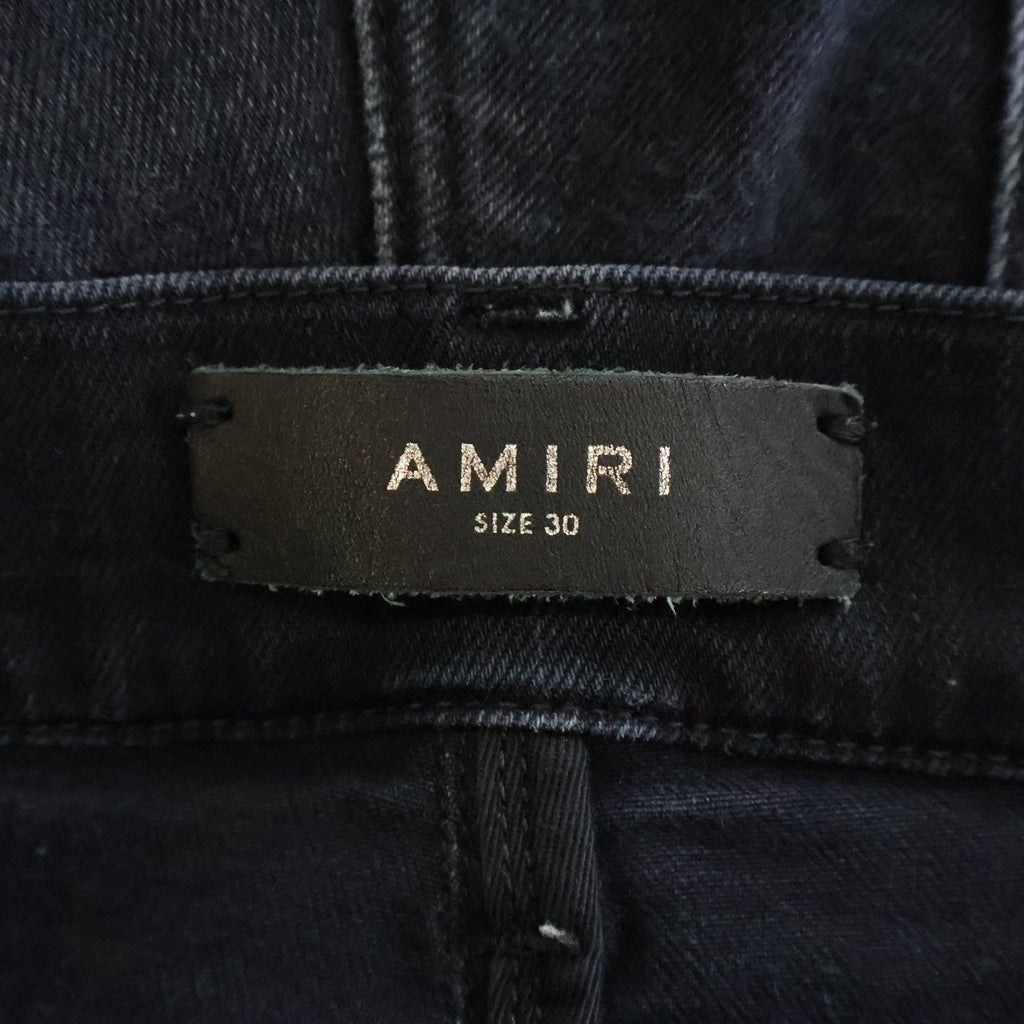 AMIRI(アミリ) MX1 ダメージ加工 ボタンフライ スキニー デニムパンツ ブラック