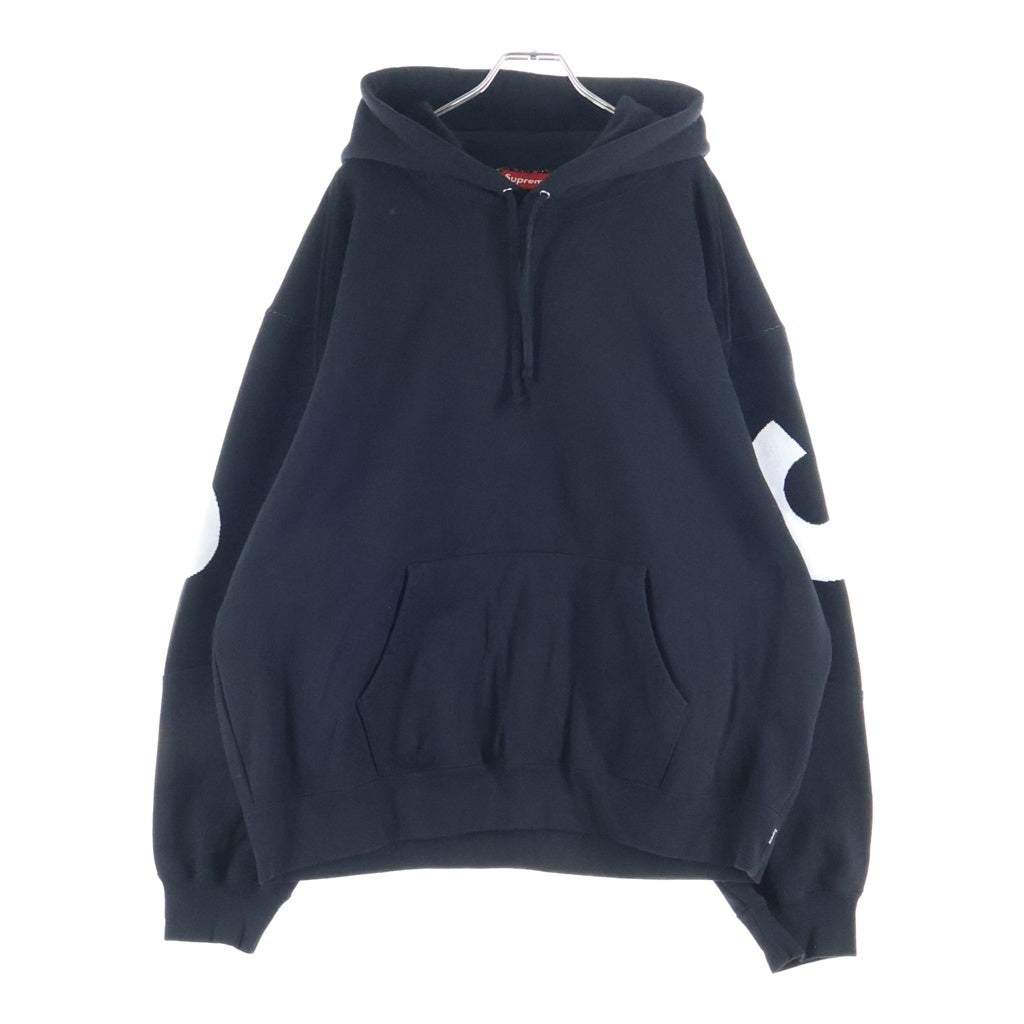 SUPREME(シュプリーム) 23AW Big Logo Jacquard Hooded Sweatshirt ビッグロゴ ジャガードフーディー スウェットプルオーバーパーカー ブラック