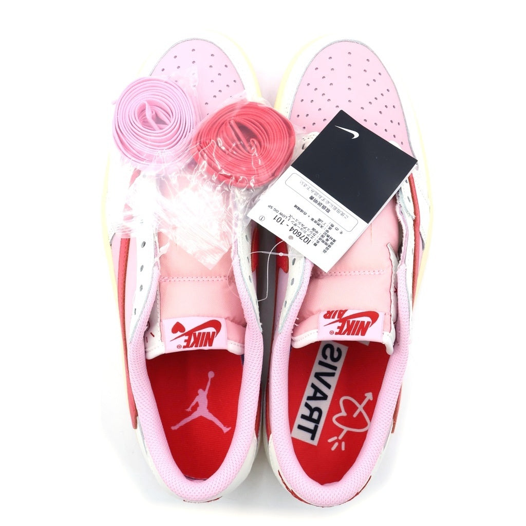 NIKE(ナイキ) ×トラヴィススコット AIR JORDAN 1 RETRO LOW OG SAIL TROPICAL PINK エアジョーダンローカットスニーカー US10/28.0cm IQ7604-101