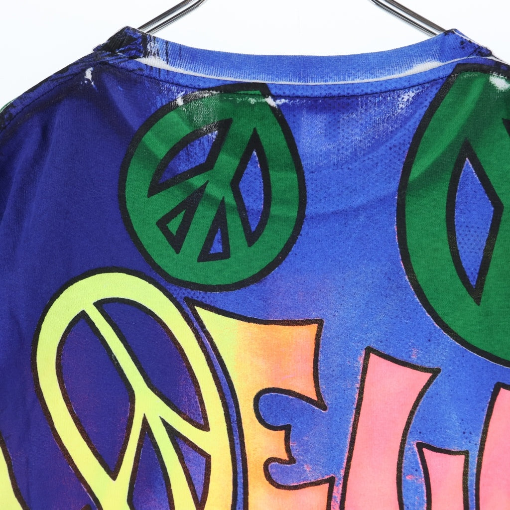 LOEWE(ロエベ) 22SS × Paula's Ibiza パウラズイビザ ピースマーク ロゴプリント クルーネック半袖Tシャツ カットソー マルチ H616Y22X34