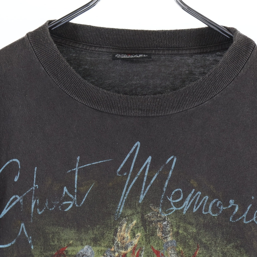 SAINT MICHAEL(セントマイケル) 20AW SHORT SLEEVE TEE プリントデザイン ヴィンテージ加工 半袖Tシャツ カットソー ブラック SM-A20-0000-002