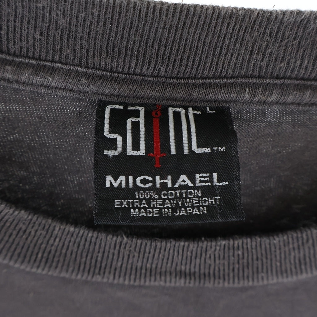 SAINT MICHAEL(セントマイケル) 20AW SHORT SLEEVE TEE プリントデザイン ヴィンテージ加工 半袖Tシャツ カットソー ブラック SM-A20-0000-002