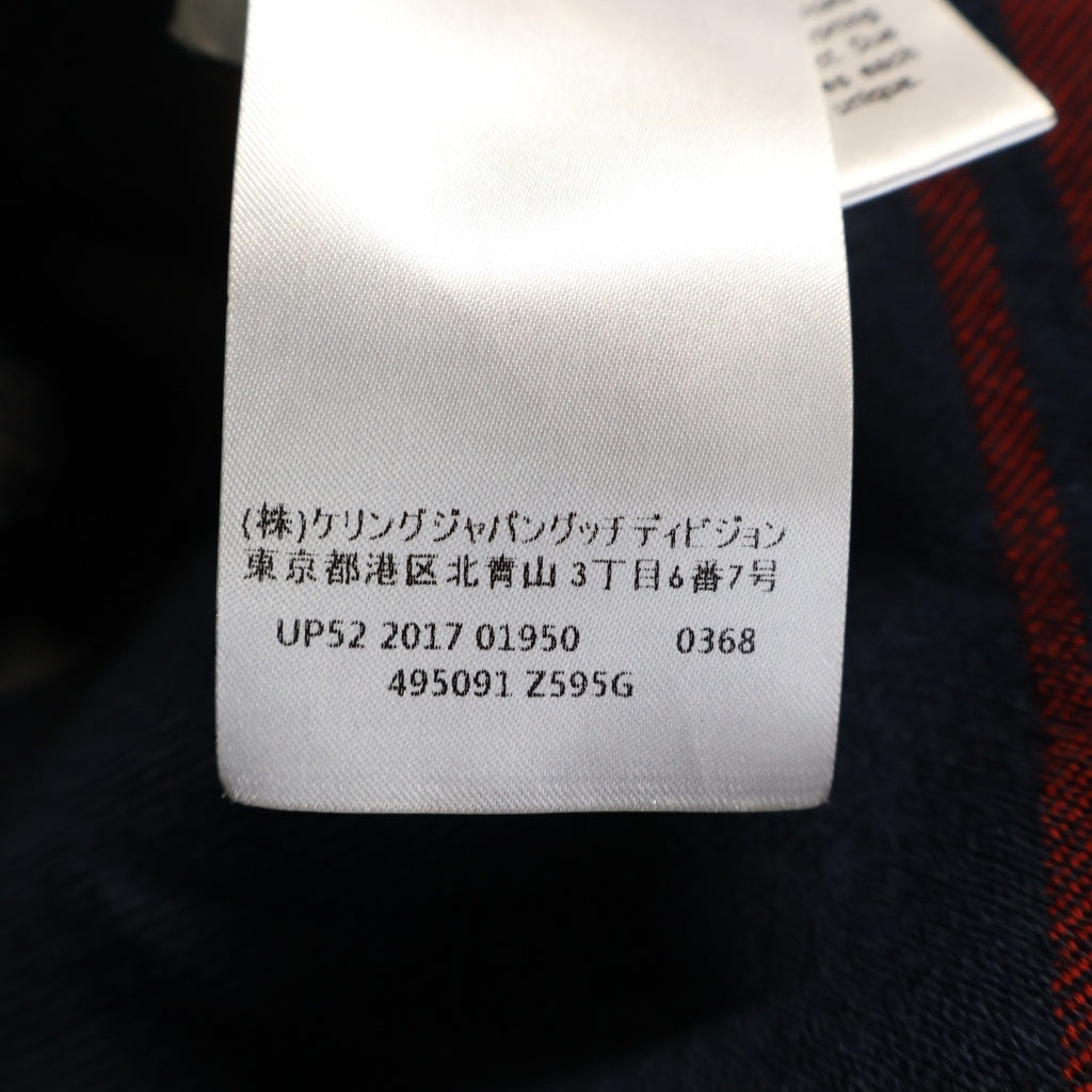 GUCCI(グッチ) WOOL SHIRT COAT ウールシャツコート 495091 Z595G ネイビー/レッド