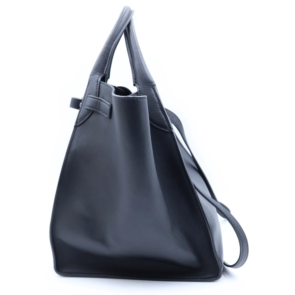 CELINE(セリーヌ) ビッグバッグ スモール レザー 2WAY ハンド ショルダー トートバッグ シルバー金具 ブラック 183313A4U レディース