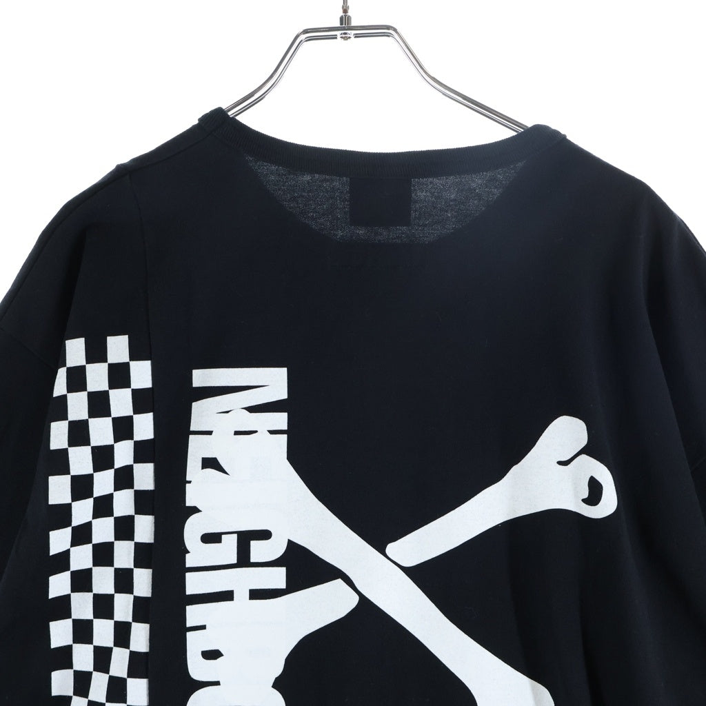 WTAPS(ダブルタップス) ×NEIHBORHOOD フロントロゴ刺繍 バッグロゴプリント 半袖Tシャツカットソー ブラック 192ATNHD-CSM01S
