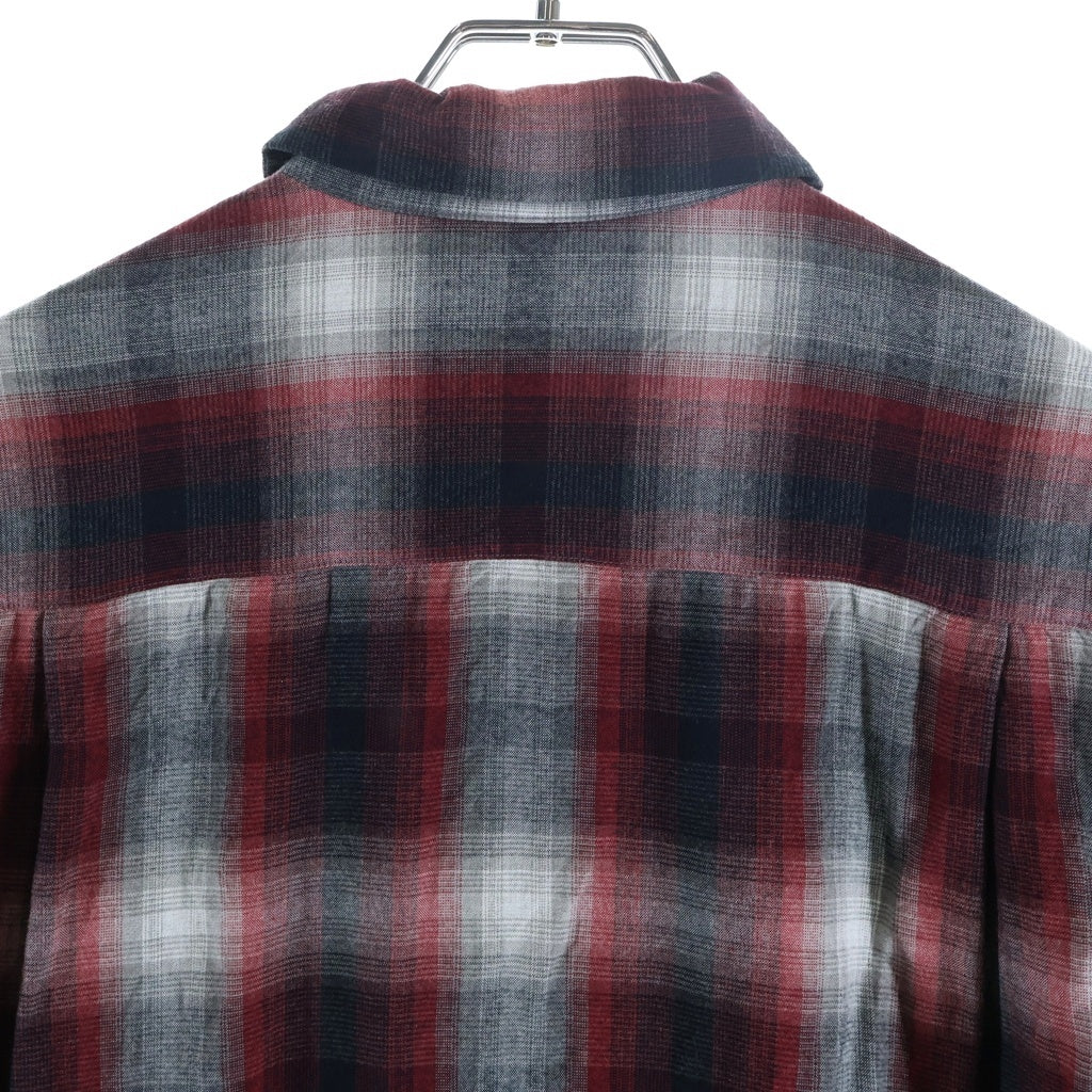 WACKO MARIA(ワコマリア) 25SS OMBRE CHECK OPEN COLLAR SHIRT オンブレ チェック 半袖オープンカラーシャツ ブラック/レッド 25SS-WMS-OC03