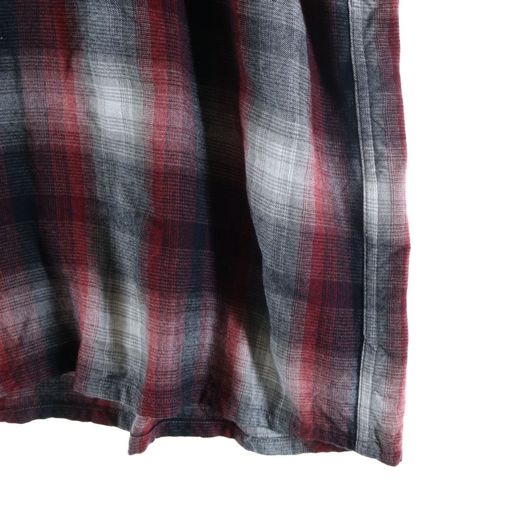 WACKO MARIA(ワコマリア) 25SS OMBRE CHECK OPEN COLLAR SHIRT オンブレ チェック 半袖オープンカラーシャツ ブラック/レッド 25SS-WMS-OC03