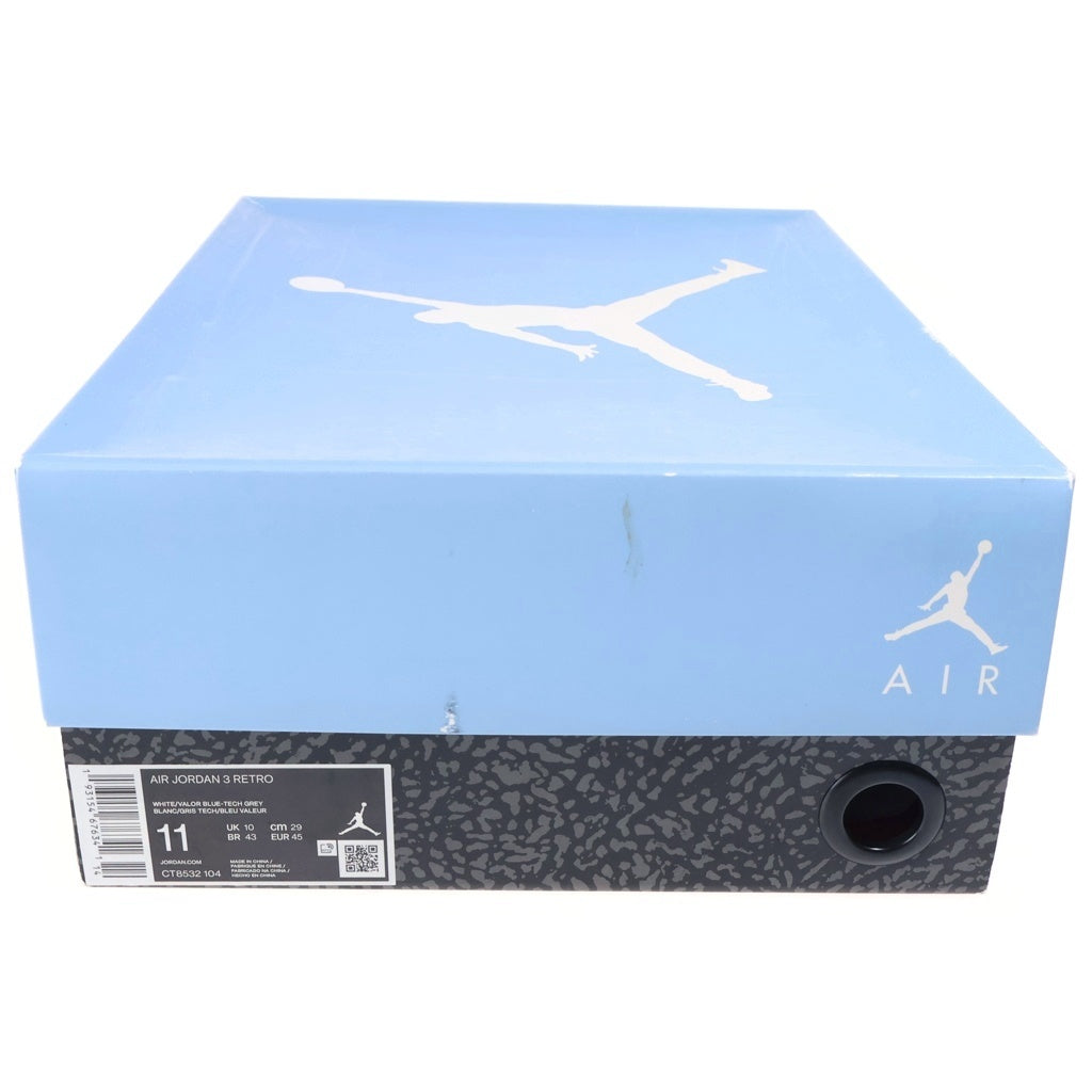 NIKE(ナイキ) AIR JORDAN 3 RETRO UNC エアジョーダン3 レトロ ローカットスニーカー ホワイト/ブルー US11/29.0cm CT8532-104