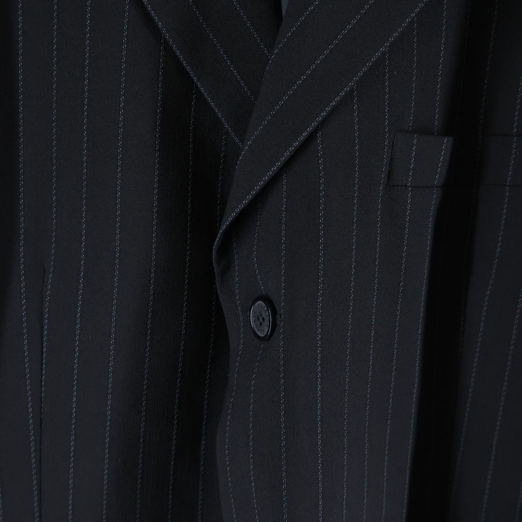 VERSACE(ヴェルサーチ) CLASSIC ピンストライプ セットアップスーツ テーラードジャケット 裏ロゴ総柄 グレー 29S3K3