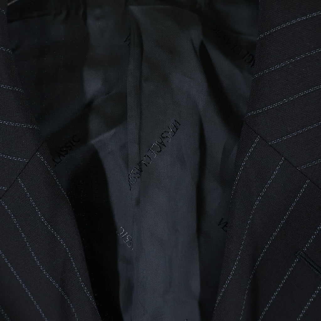 VERSACE(ヴェルサーチ) CLASSIC ピンストライプ セットアップスーツ テーラードジャケット 裏ロゴ総柄 グレー 29S3K3