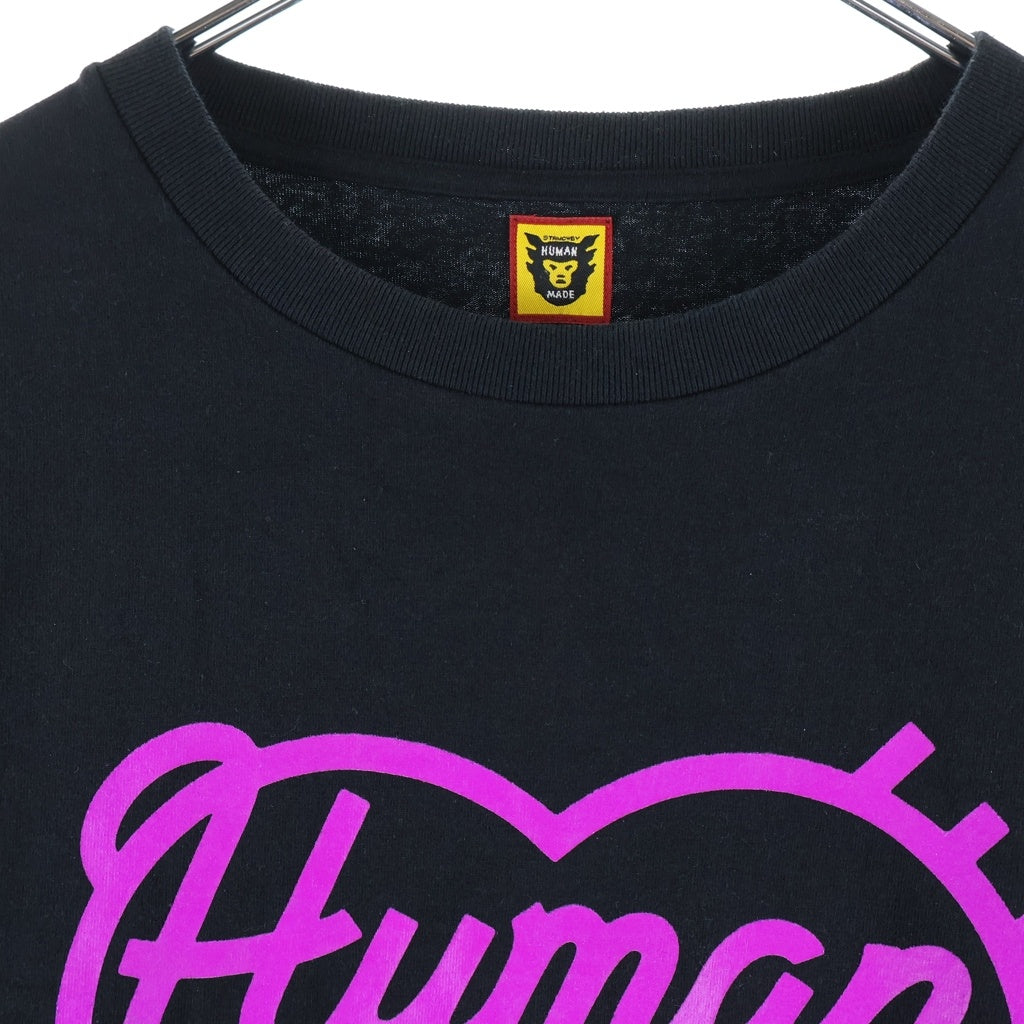 HUMAN MADE(ヒューマンメイド) Heart L/S T-Shirt ハート ロングスリーブTシャツ フロントプリント ブラック HM25CS046
