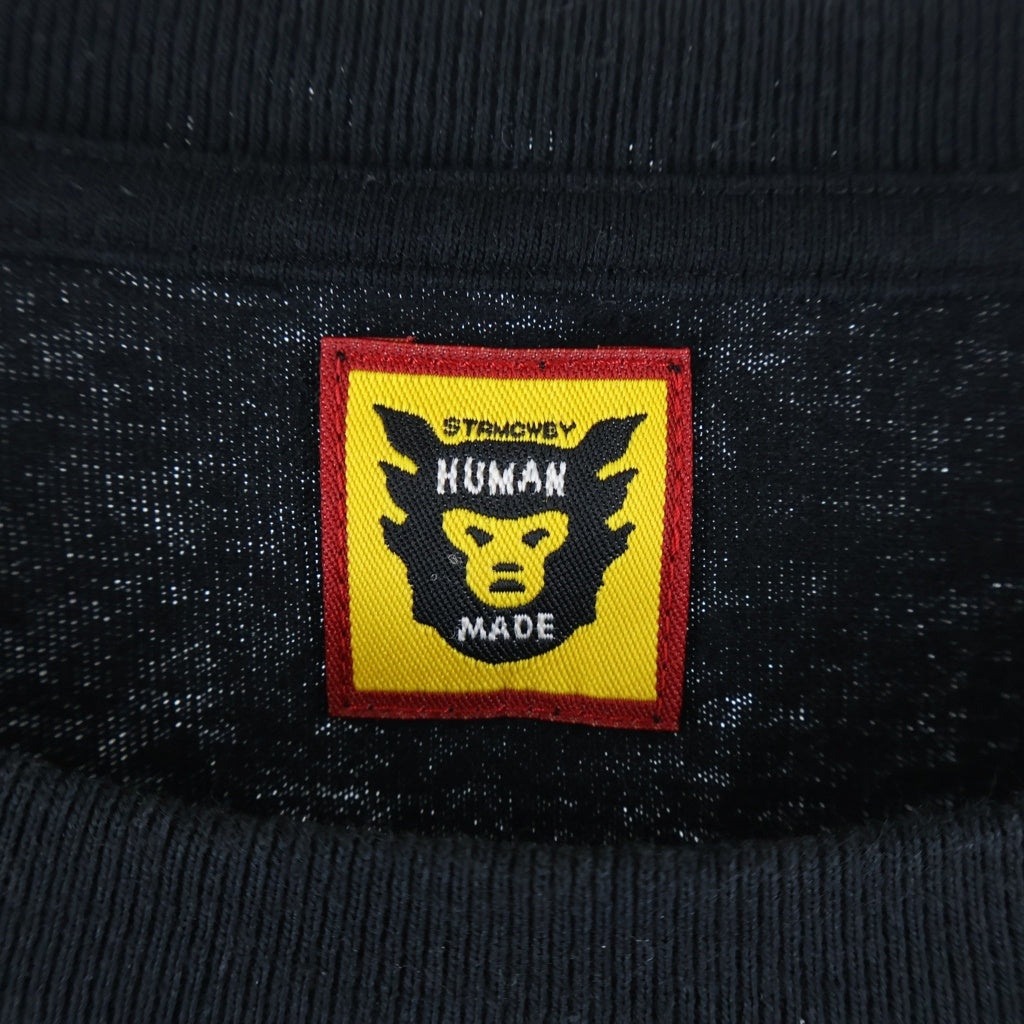 HUMAN MADE(ヒューマンメイド) Heart L/S T-Shirt ハート ロングスリーブTシャツ フロントプリント ブラック HM25CS046