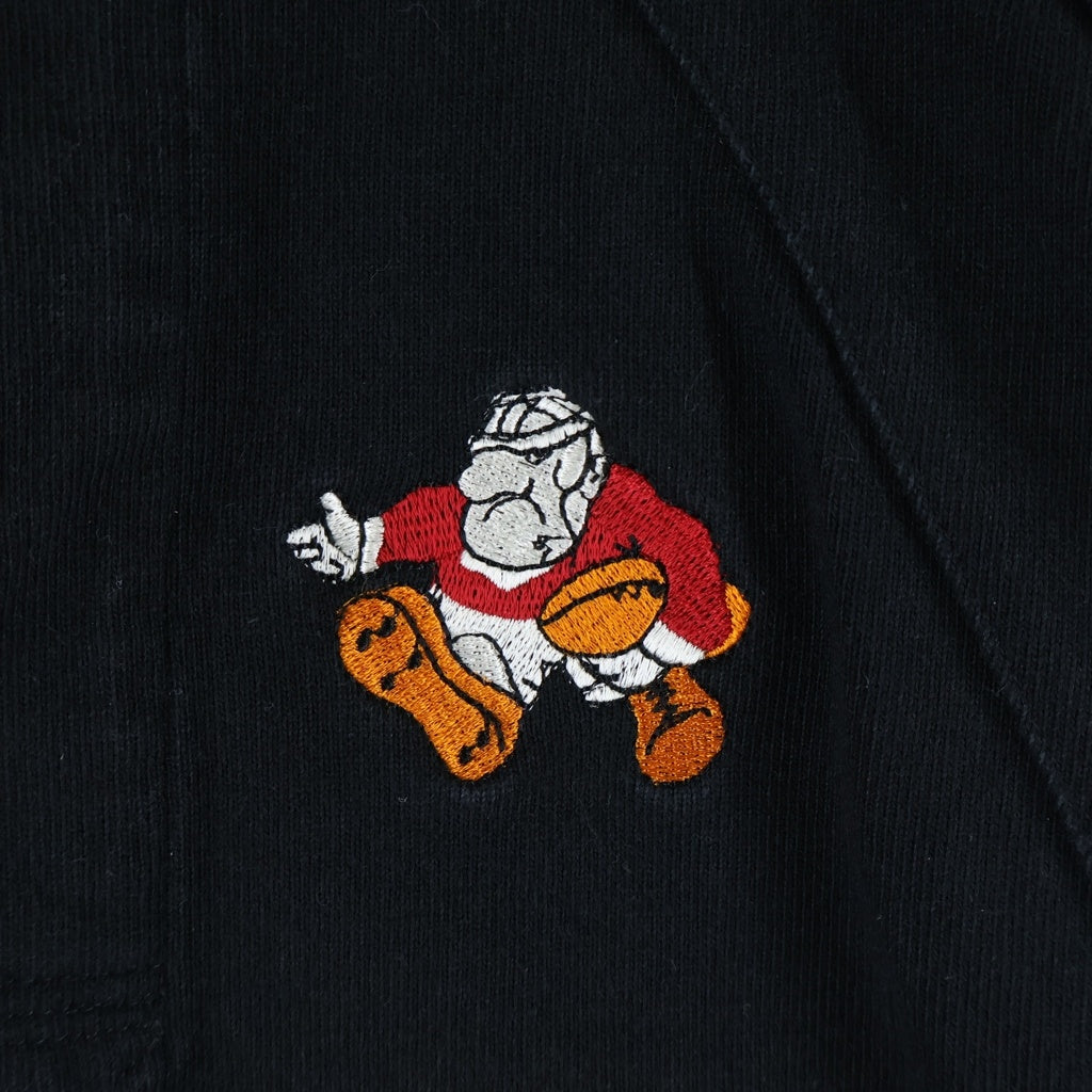 SUPREME(シュプリーム) 24SS S/S Rugby ショートスリーブ ラグビーシャツ フロントロゴ刺繍 半袖ラガーシャツ ブラック
