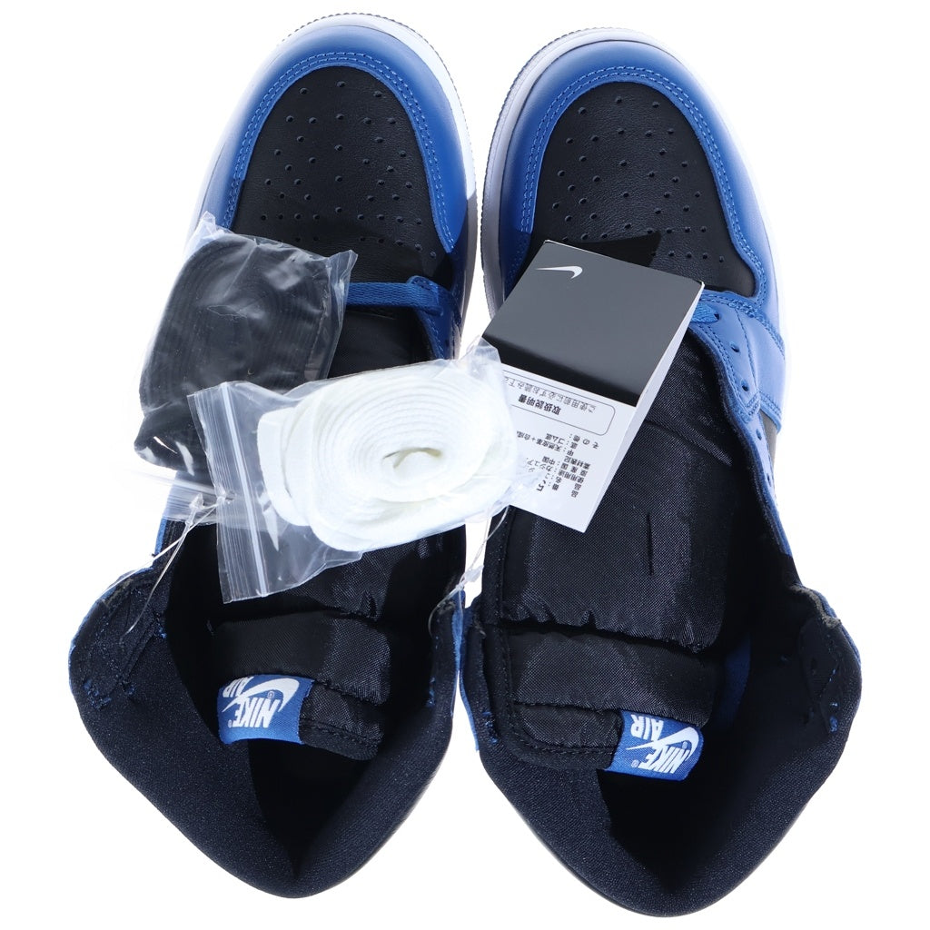 NIKE(ナイキ) AIR JORDAN 1 RETRO HIGH OG エアジョーダン1 レトロ ハイカットスニーカー ブラック/ブルー US8.5/26.5cm 555088-404