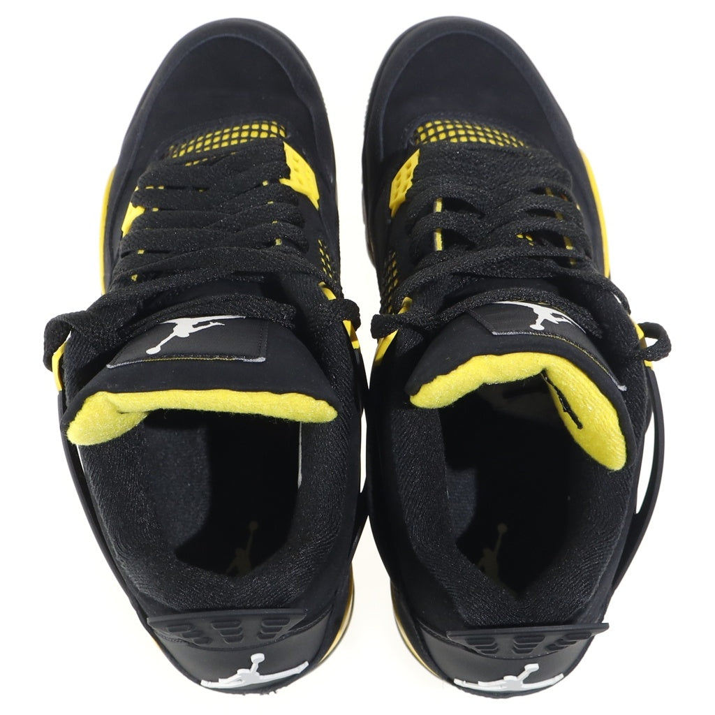 NIKE(ナイキ) AIR JORDAN 4 RETRO THUNDER エアジョーダン4 レトロ サンダー ハイカットスニーカー ブラック/イエロー US10/28cm DH6927-017