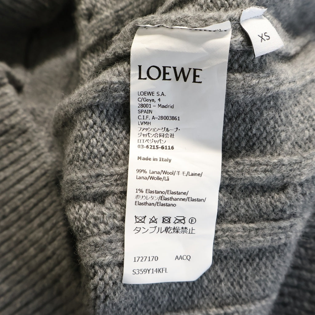 LOEWE(ロエベ) アナグラムロゴ ウール ケーブル ニット セーター グレー S359Y14KFL