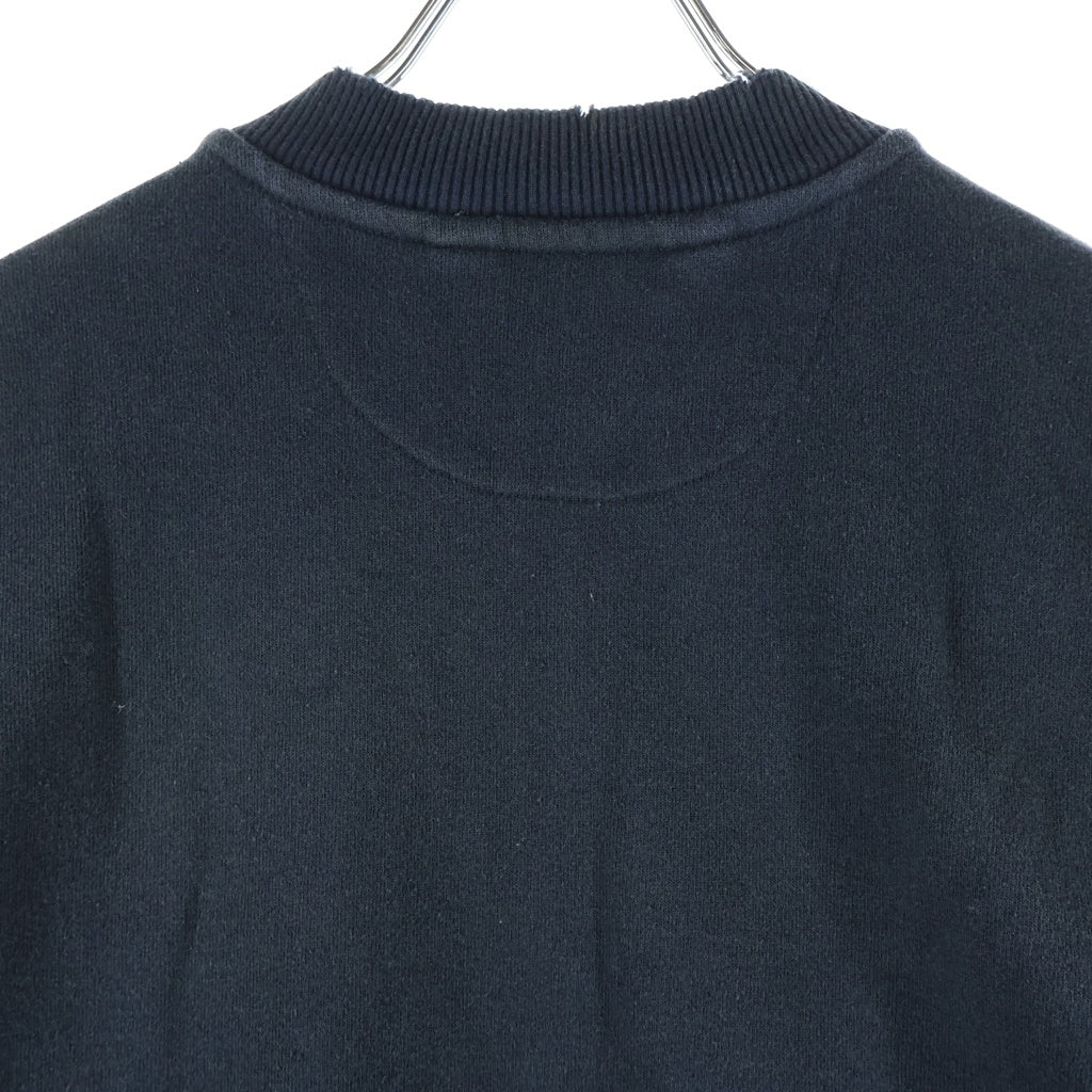 Acne Studios(アクネ ストゥディオズ) 25SS LOGO ZIP SWEATER ダメージ加工 フロントロゴ ジップアップスウェット ネイビー FN-UX-SWEA000052