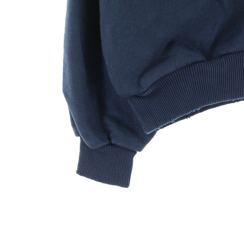 Acne Studios(アクネ ストゥディオズ) 25SS LOGO ZIP SWEATER ダメージ加工 フロントロゴ ジップアップスウェット ネイビー FN-UX-SWEA000052