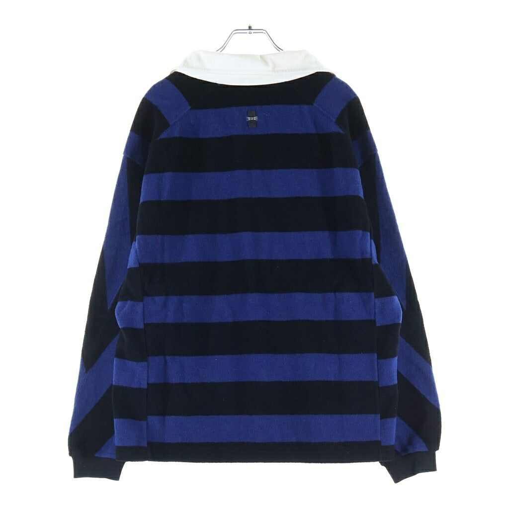 ADER ERROR(アーダーエラー) 20AW ウール ポロ襟 ボーダー 長袖ニット セーター ブルー/ブラック BO01FWPL010BL