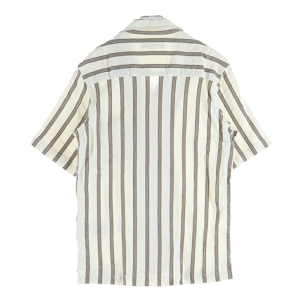 KITH(キス) 26SS TEXTURED STRIPE THOMPSON テクスチャードストライプ トンプソン キャンプカラー 半袖シャツ ホワイト