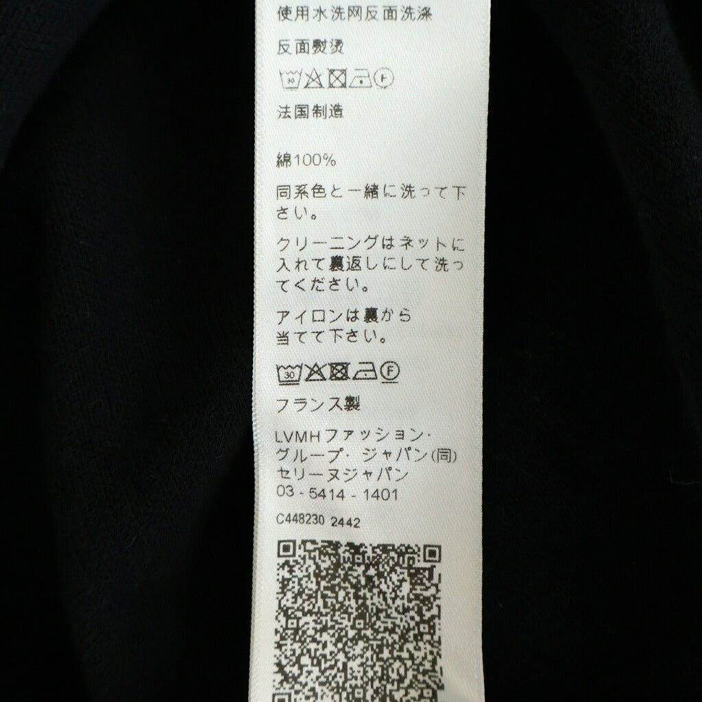 CELINE(セリーヌ) トリオンフ ロゴ刺繍 コットン ポロシャツ 長袖シャツカットソー ブラック 2X28O0ZWR.38AW