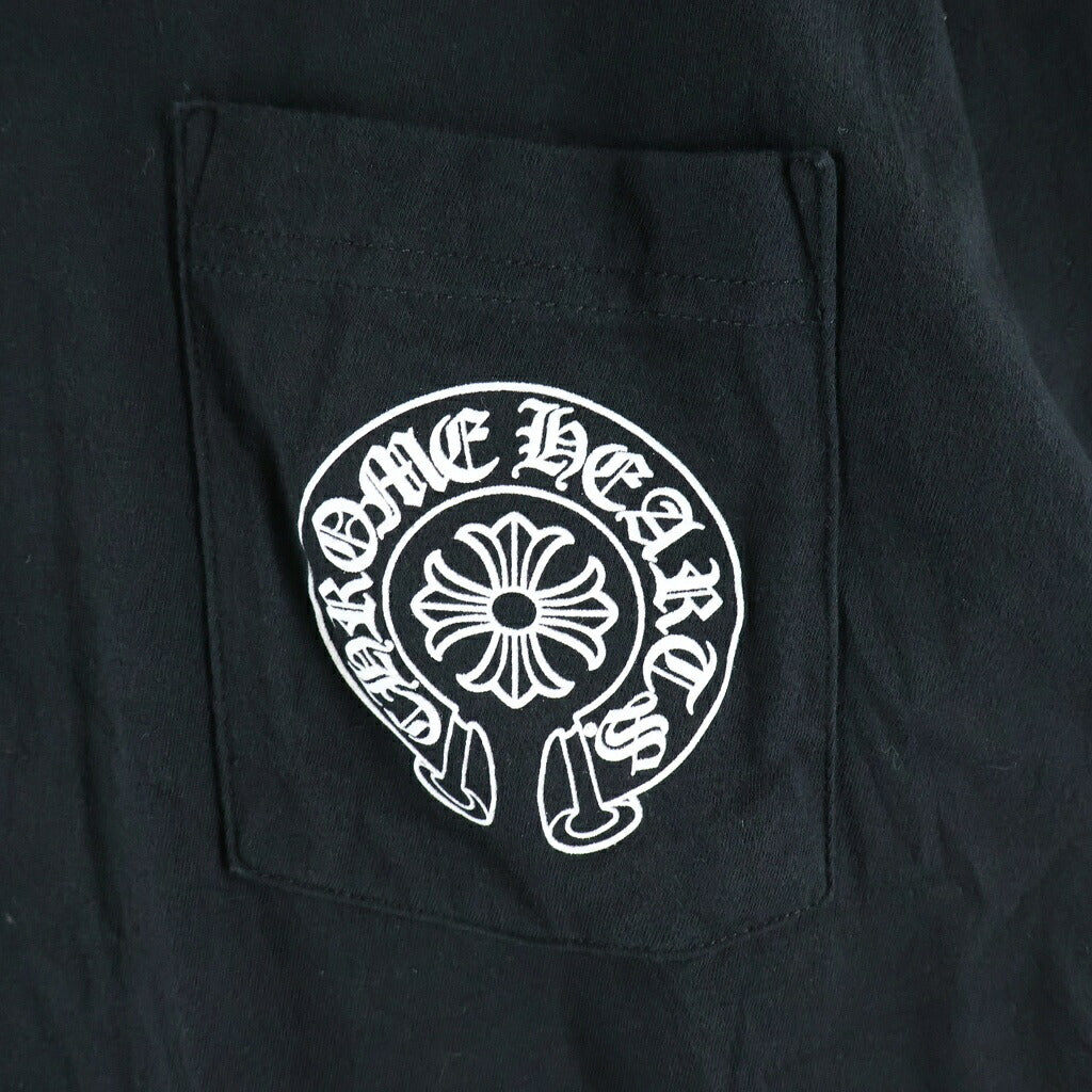 CHROME HEARTS(クロムハーツ) HORSESHOE S/S TEE ホースシュープリント ポケット半袖Tシャツ カットソー ブラック