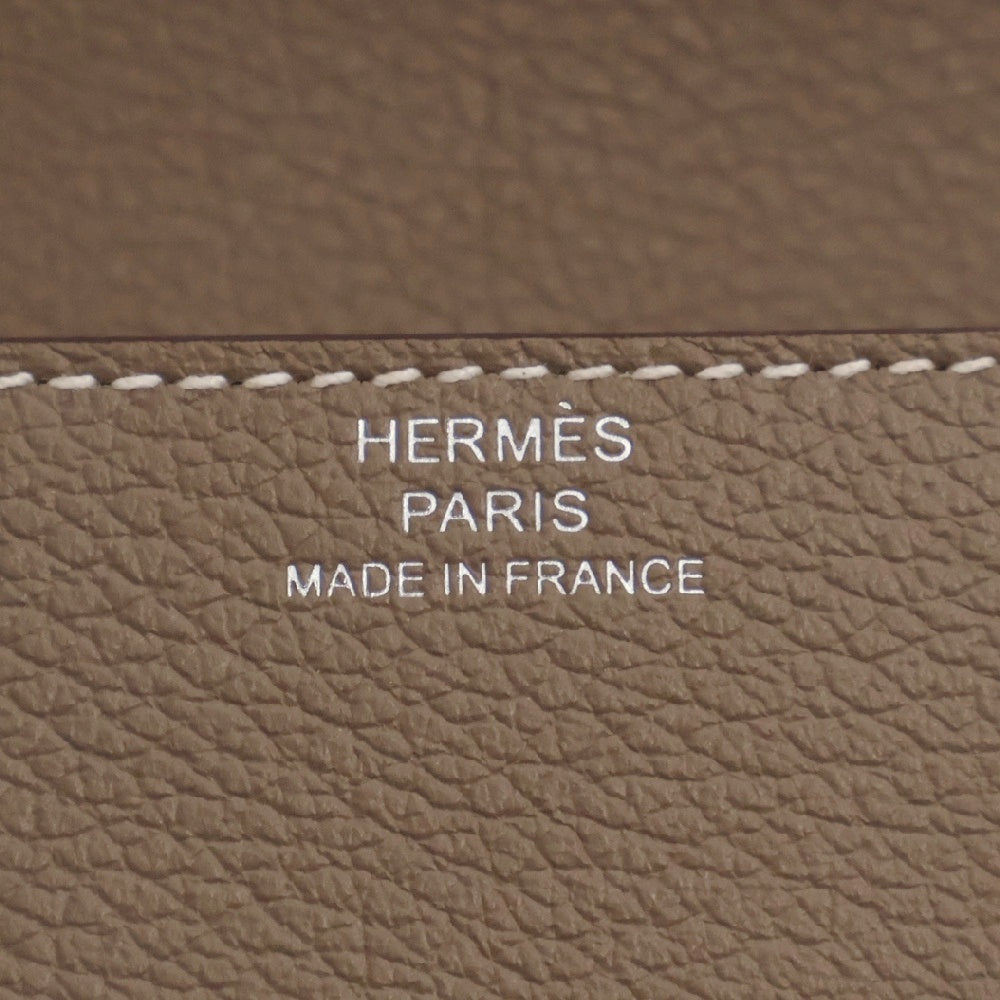 HERMES(エルメス) ロウリス スリム ルリ エトゥープ エバーカラー ブラウン ポーチ 小物入れ シルバー金具 U刻印