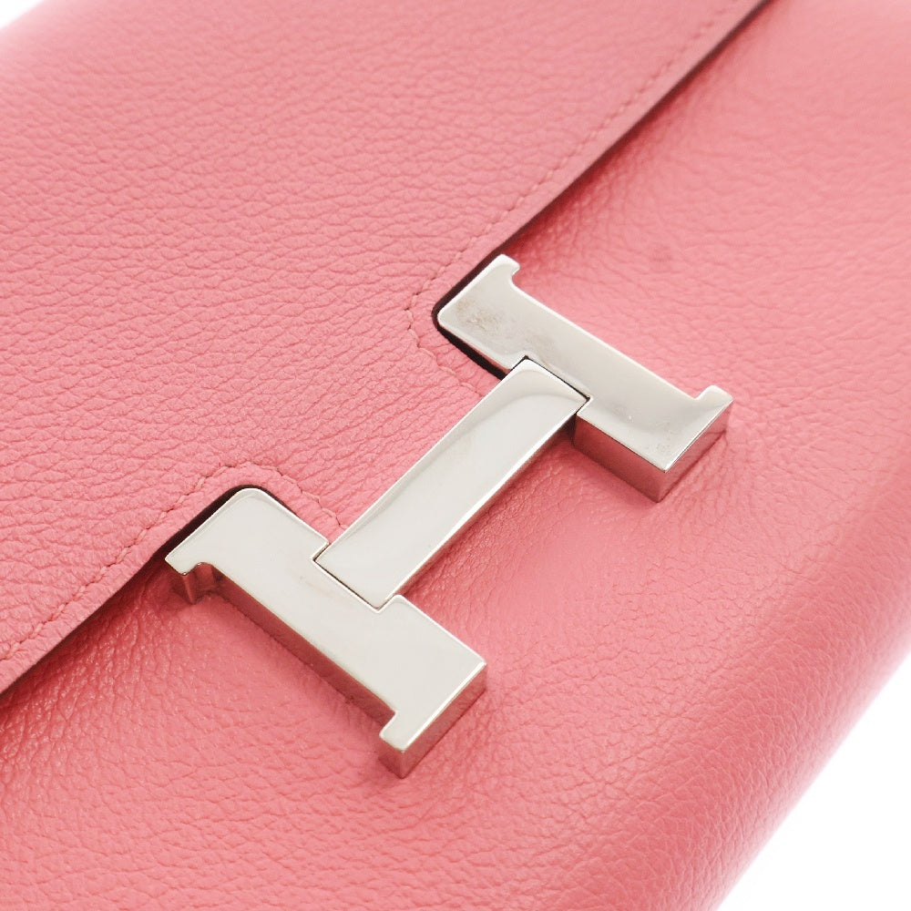HERMES(エルメス) コンスタンストゥーゴー ローズアザレ エバーカラー SV金具 Y刻印 ロングウォレット ショルダーウォレット ピンク