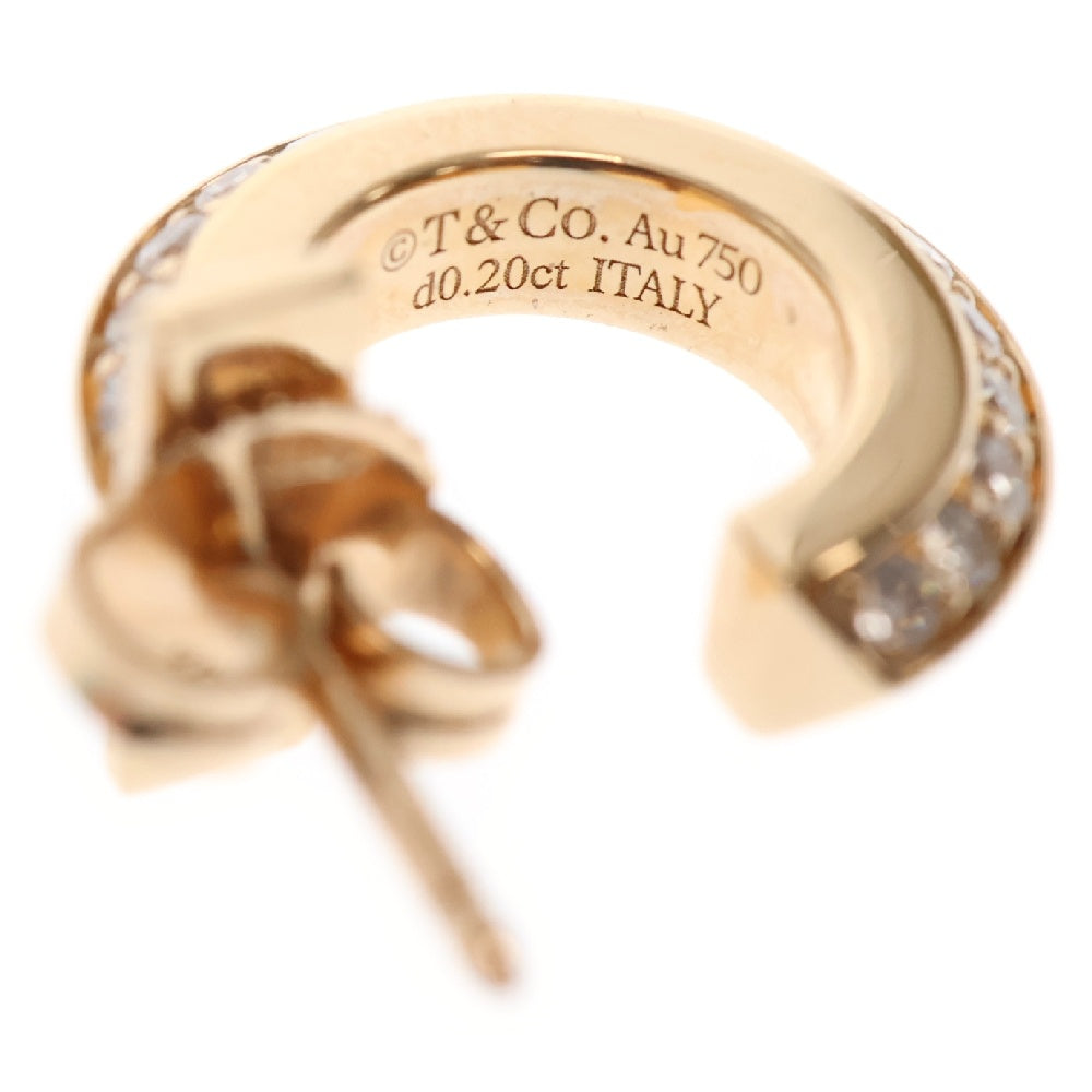 TIFFANY&Co(ティファニー) Tワン フープ ピアス ダイヤモンド Au750 PG ピンクゴールド d0.20ct K18 ジュエリー
