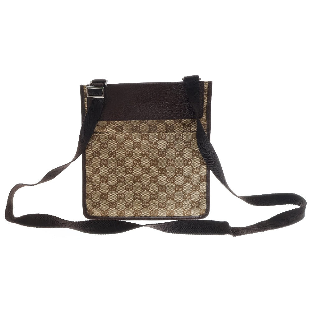 GUCCI(グッチ) GGキャンバス ショルダーバッグ ブラウン×ベージュ レザー×キャンバス 27639