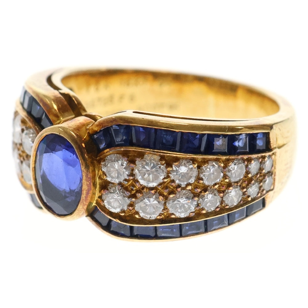Van Cleef & Arpels(ヴァンクリーフアンドアーペル) ヴィンテージ サファイア ダイヤ リング 18KT S2.0ct イエローゴールド 指輪 ジュエリー