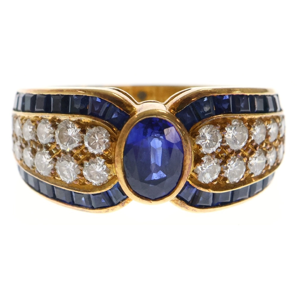 Van Cleef & Arpels(ヴァンクリーフアンドアーペル) ヴィンテージ サファイア ダイヤ リング 18KT S2.0ct イエローゴールド 指輪 ジュエリー