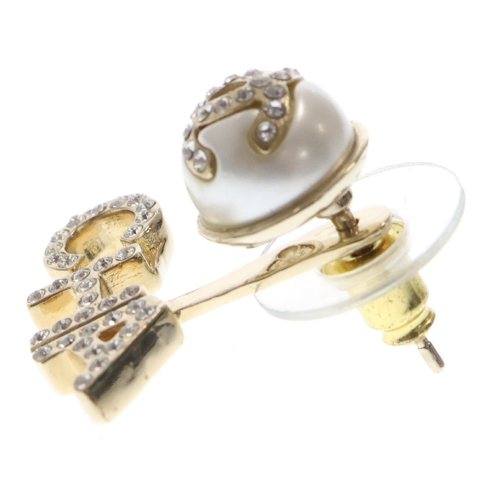CHANEL(シャネル) ココマーク 2wayロゴピアス フェイクパール シャンパンゴールド GP AB6484 A23V