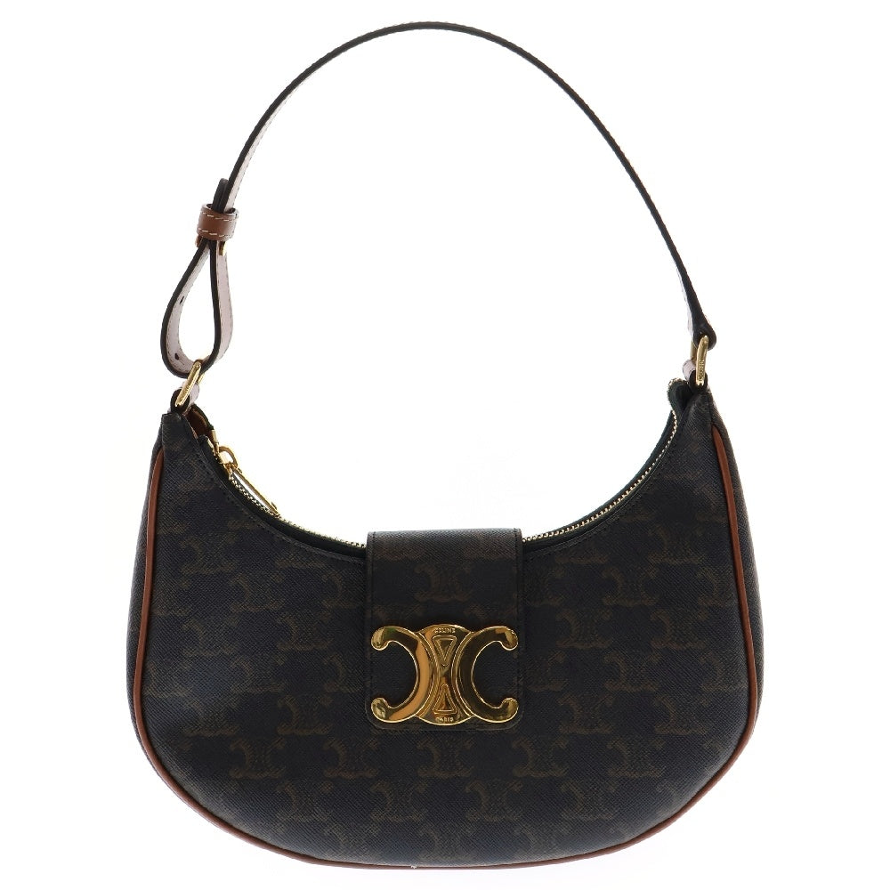 CELINE(セリーヌ) アヴァ トリオンフ ワンショルダーバッグ ゴールド金具 ブラウン レザー ハンドバッグ