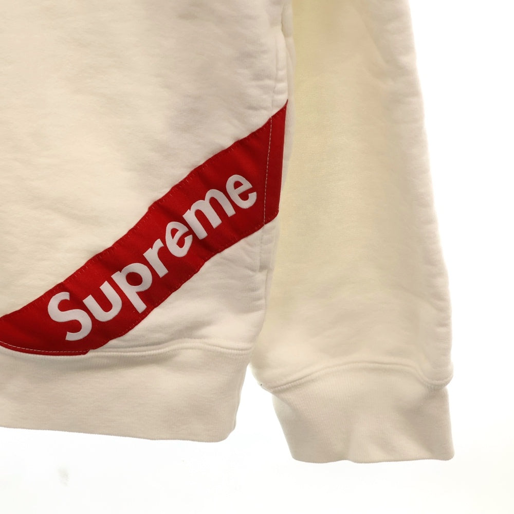 SUPREME(シュプリーム) 18SS Corner Label Hooded Sweatshirt コーナー ラベル ロゴプルオーバーパーカー ホワイト